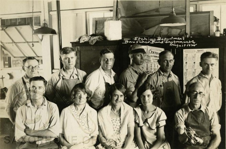 Buescher Factory August 1928-Etching Department