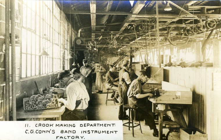 C.G. Conn's Band Instrument Factory 1913-Crook Making Department