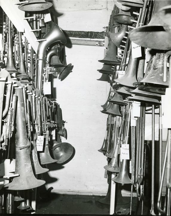 Buescher archive sample room circa 1937
